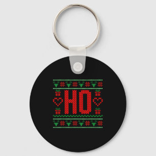 Where My Ho's At Ugly Christmas Sweater Couples Ma Keychain