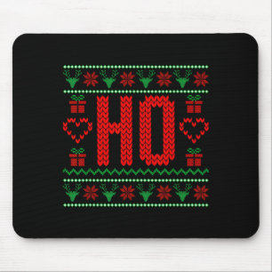 Where My Ho's At Ugly Christmas Sweater Couples Ma Mouse Pad