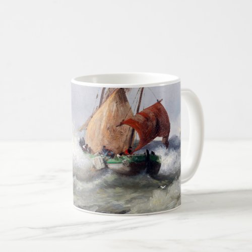 Where Nature Reigns Stormy Seascape with Seagulls Coffee Mug