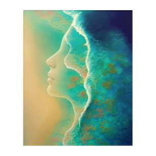 "Where Ocean Becomes Memory" - Blue Green Acrylic Print
