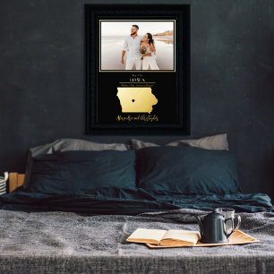 Where Our Journey Began Iowa Wedding Photo Foil Prints