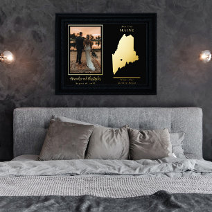 Where Our Journey Began Maine Wedding Photo Foil Prints