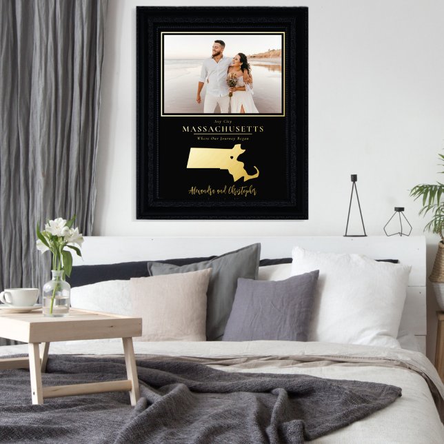 Where Our Journey Began Massachusetts Wed Photo Foil Prints (Creator Uploaded)