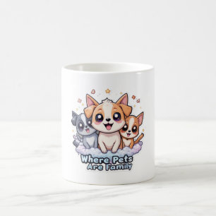 Where Pets Are Family Cute Pet Lover Mug