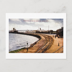 Where Rail and Water Meet, St. Ignace, Michigan Postcard
