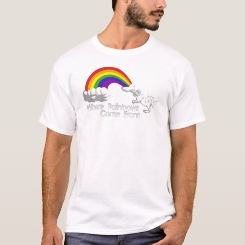 Where rainbows come from t_shirts
