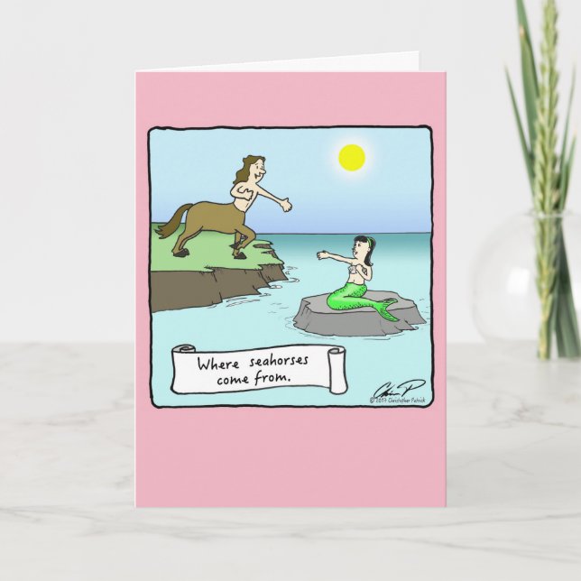 "Where Seahorses Come From" Valentine's Day Card (Front)