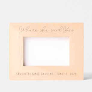 Where She Said Yes Custom Proposal Date & Location Engraved Frames