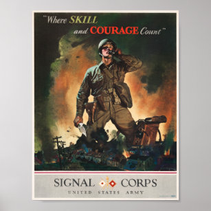Where Skill and Courage Count - Signal Corps Poster