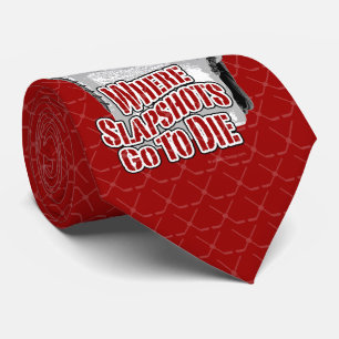 Where Slapshots Go To Die (Hockey) Neck Tie