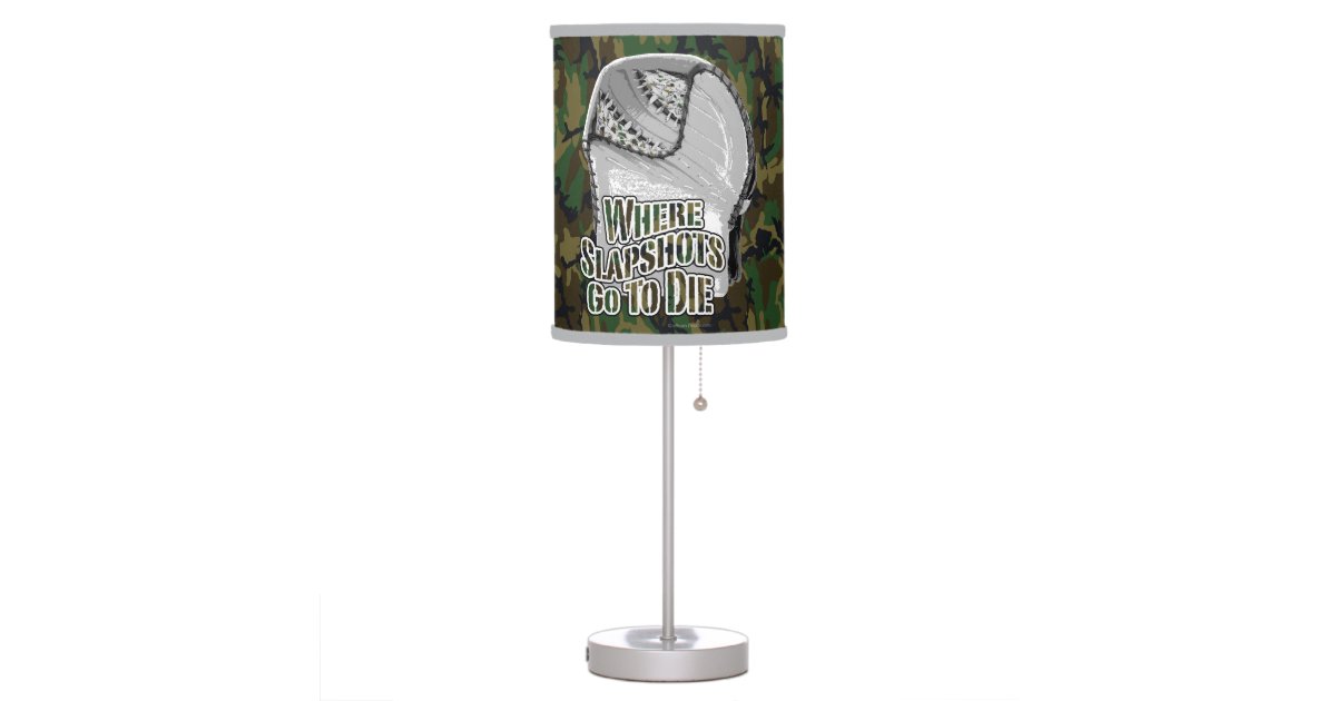 Where Slapshots Go To Die Hockey Table Lamp Zazzle Com