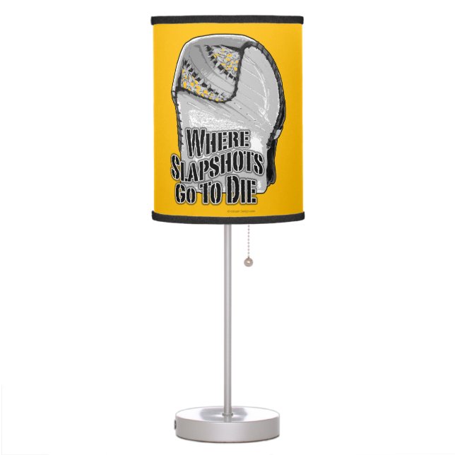 Where Slapshots Go To Die (Hockey) Table Lamp (Left)