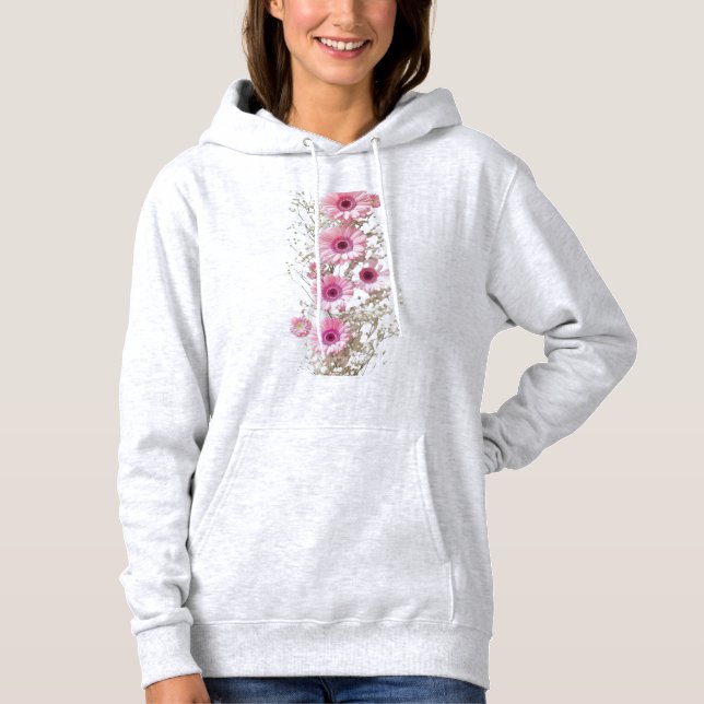Where Softness Lives A Gentle Bloom Pink Serenade  Hoodie (Front)