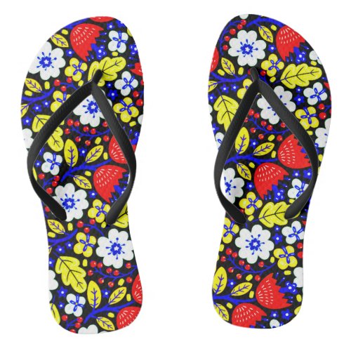 Where Style Meets Emotion Colorful Floral Pattern Flip Flops