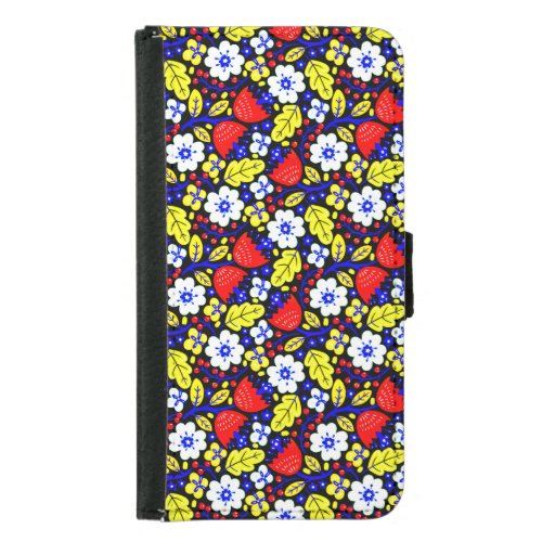 Where Style Meets Emotion Colorful Floral Pattern Samsung Galaxy S5 Wallet Case