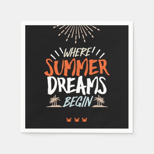 Where Summer Dreams Begin Celestial Beach Night Napkins