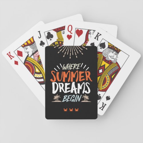 Where Summer Dreams Begin Celestial Beach Night Playing Cards