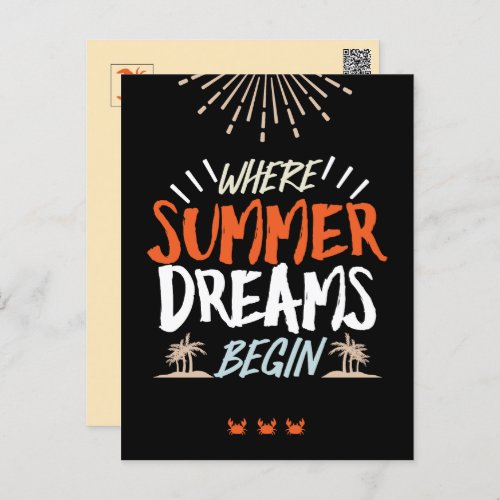 Where Summer Dreams Begin Celestial Beach Night Postcard