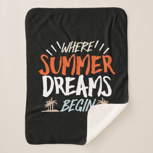 Where Summer Dreams Begin Celestial Beach Night Sherpa Blanket