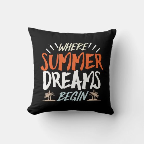 Where Summer Dreams Begin Celestial Beach Night Throw Pillow