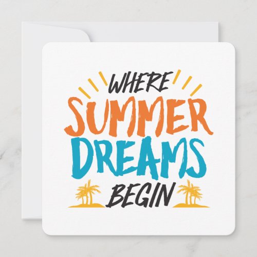 Where Summer Dreams Begin Tropical Paradise Holiday Card