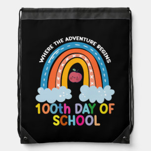 Where The Adventure Begins 100th Days Smarter Drawstring Bag