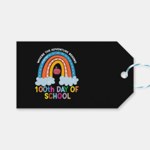 Where The Adventure Begins 100th Days Smarter  Gift Tags