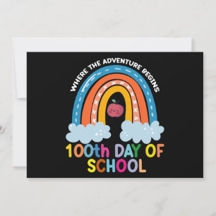 Where The Adventure Begins 100th Days Smarter  Invitation