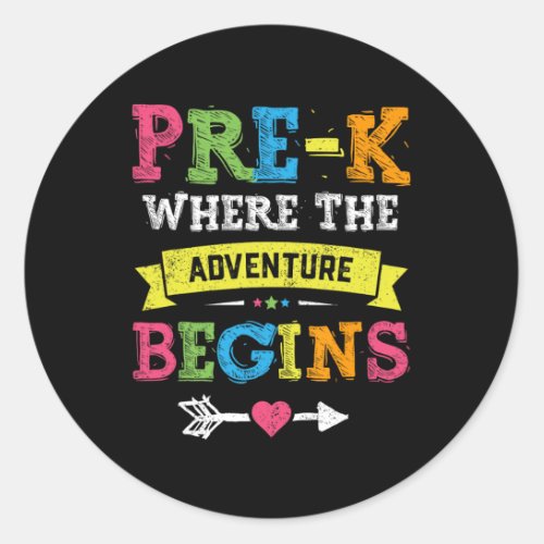 Where The Adventure Begins Gift Back To School Tea Classic Round Sticker