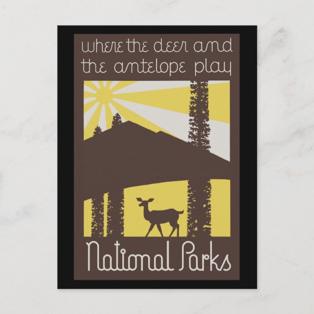 where the deer and antelope play postcard (Front)