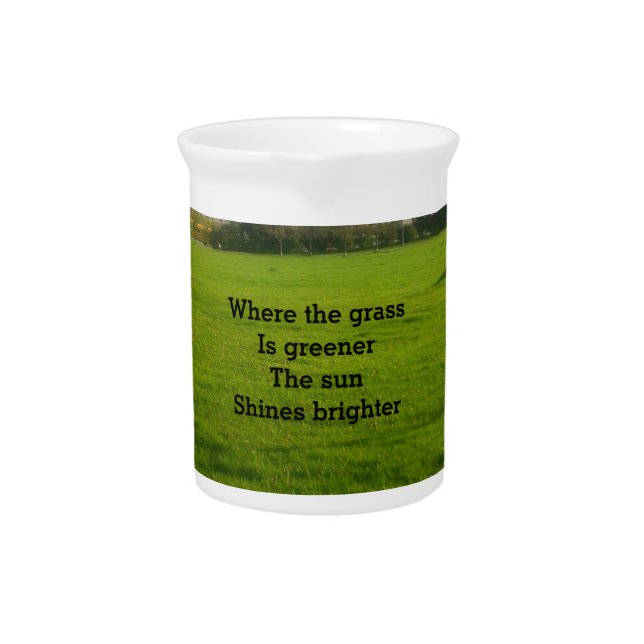 where the grass is greener beverage pitcher (Front)