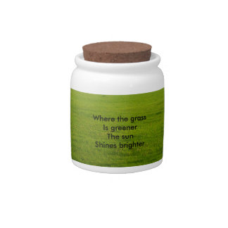 where the grass is greener candy jar