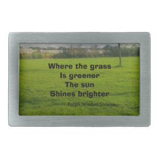where the grass is greener rectangular belt buckle
