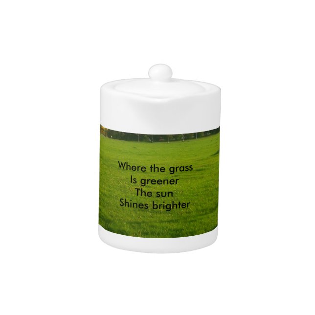 where the grass is greener teapot (Front)