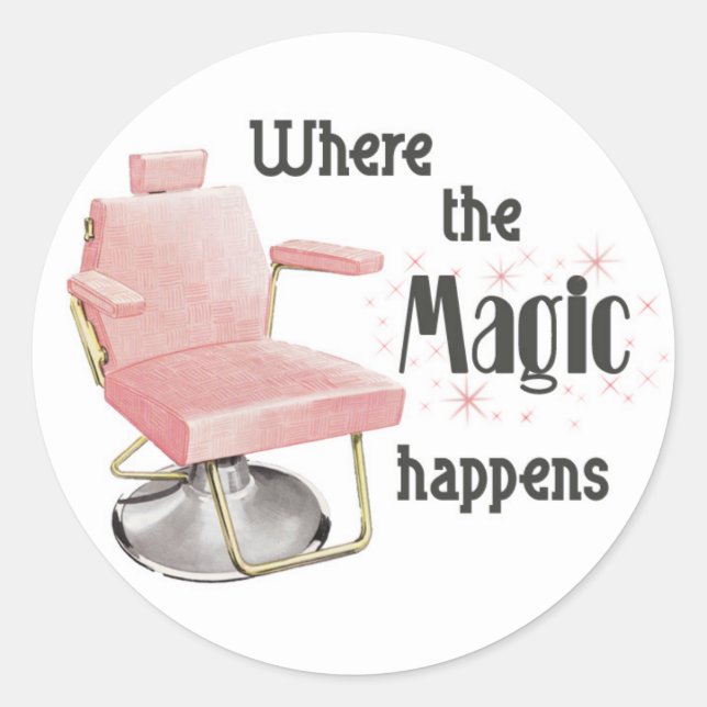 Where the Magic Happens Hair Stylist Sticker (Front)