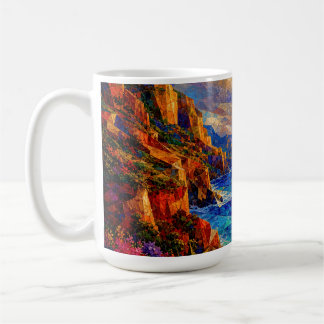 “Where The Ocean Fractures” – A Cubist Seascape Coffee Mug