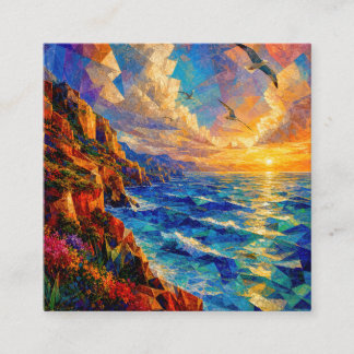 “Where The Ocean Fractures” – A Cubist Seascape Enclosure Card