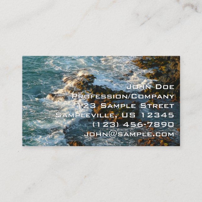 Where the Ocean Meets the Rocks Business Card (Front)