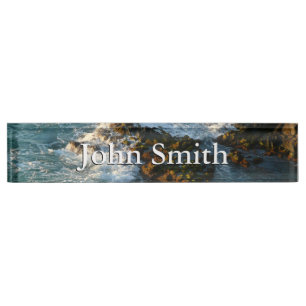 Where the Ocean Meets the Rocks Desk Name Plate
