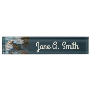 Where the Ocean Meets the Rocks Desk Name Plate
