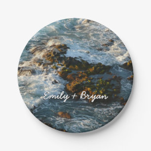 Where the Ocean Meets the Rocks Paper Plates