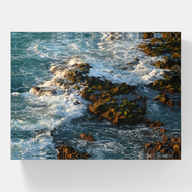 Where the Ocean Meets the Rocks Paperweight (Front)