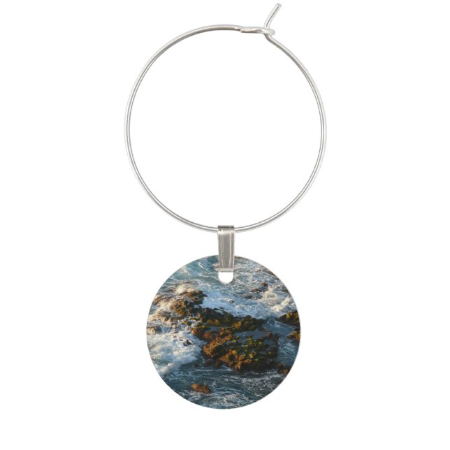 Where the Ocean Meets the Rocks Wine Charm (Front)