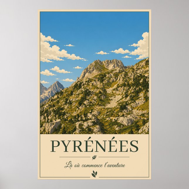 Where the Peaks Touch the Sky – Pyrenees Poster (Front)