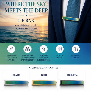 Where the Sky Meets the Deep Gold Finish Tie Bar