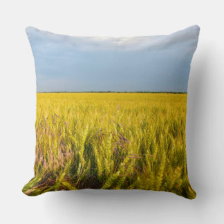 Where the Wheat Dances with the Wind - Wild Nature Throw Pillow