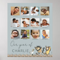Where the Wild Things Are - 12 Month Photo Collage