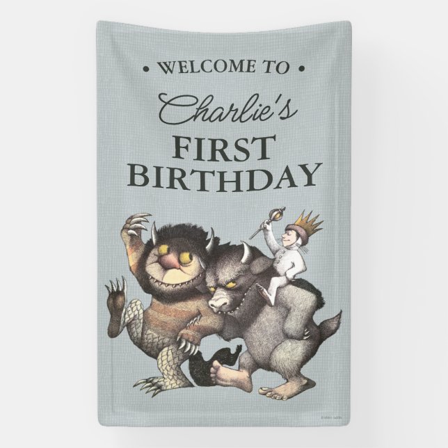 Where the Wild Things Are 1st Birthday Banner (Vertical)