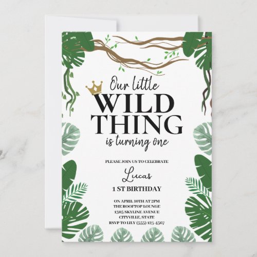 Where The Wild Things Are 1st birthday Invitation