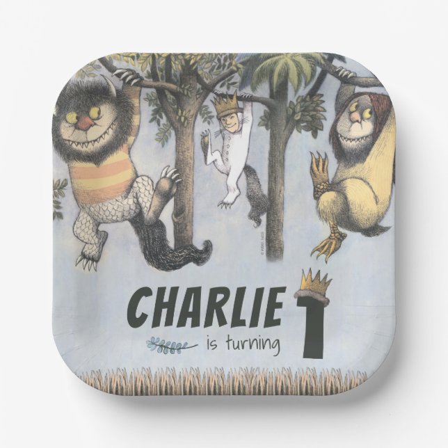 Where the Wild Things Are 1st Birthday  Paper Plates (Front)